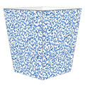 Blue Waverly Scroll Wastepaper Basket and Optional Tissue Box Cover - Wastebasket - The Well Appointed House