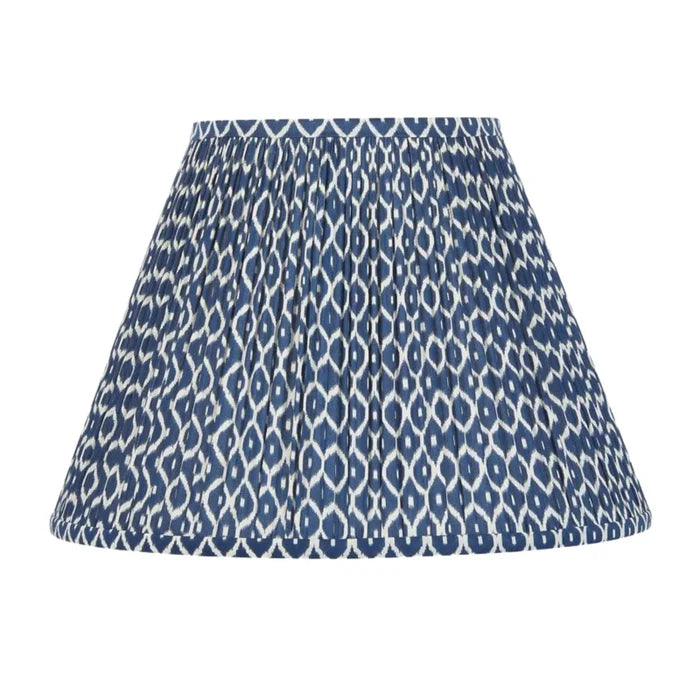 Bluebird Navy Blue & White Ikat Fabric Lampshade - Lamp Shades - The Well Appointed House