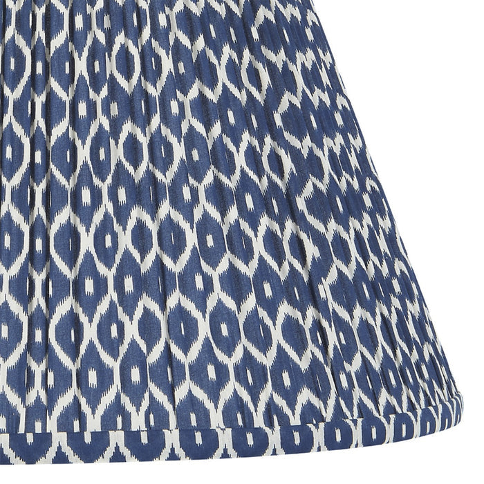 Bluebird Navy Blue & White Ikat Fabric Lampshade - Lamp Shades - The Well Appointed House