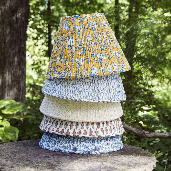 Bluebird Navy Blue & White Ikat Fabric Lampshade - Lamp Shades - The Well Appointed House