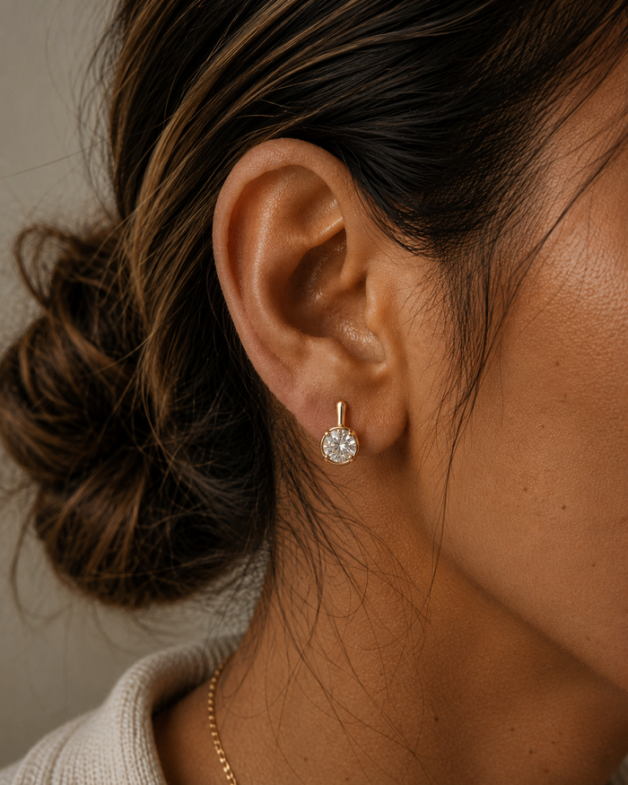 sparkle solitaire stone earring stud