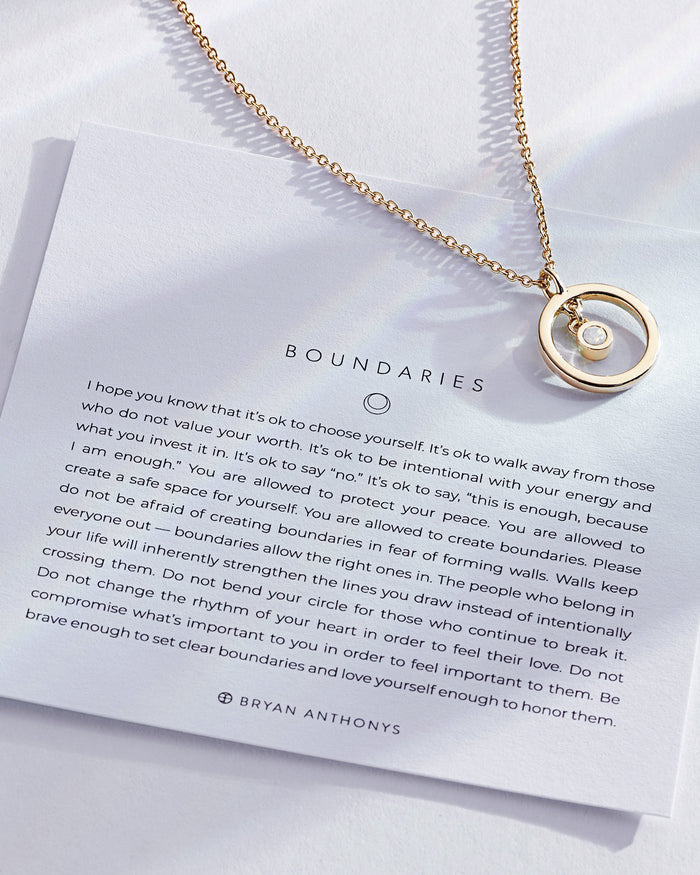 Bryan Anthonys Boundaries Gold and Opal Necklace On Card Dynamic
