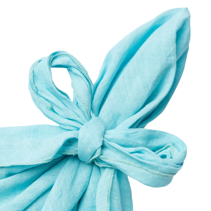 Bow Linen Napkin, Aqua, Set of Two - The Well Appointed House