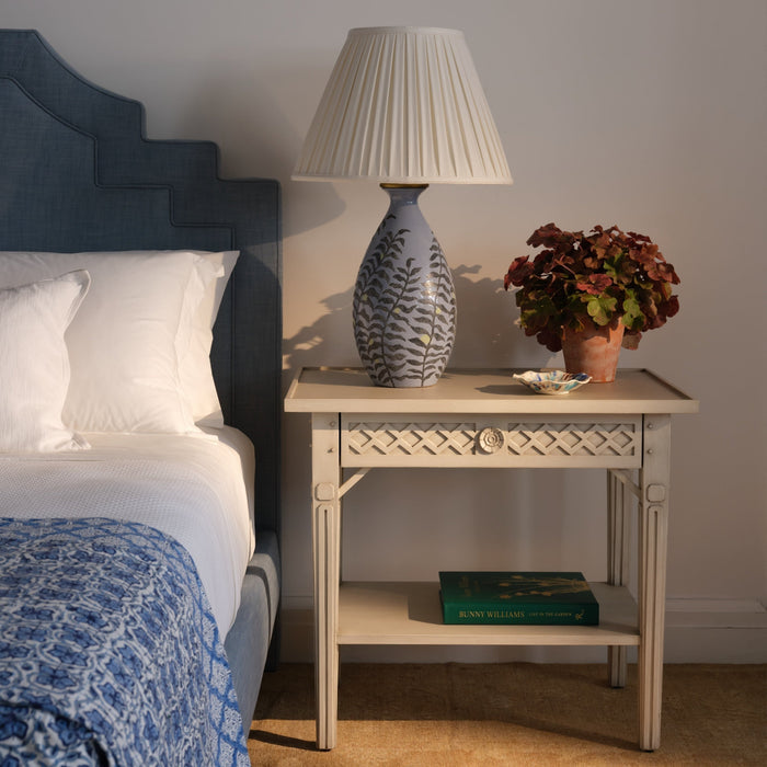White Box Pleat Linen Lampshade - Lamp Shades - The Well Appointed House