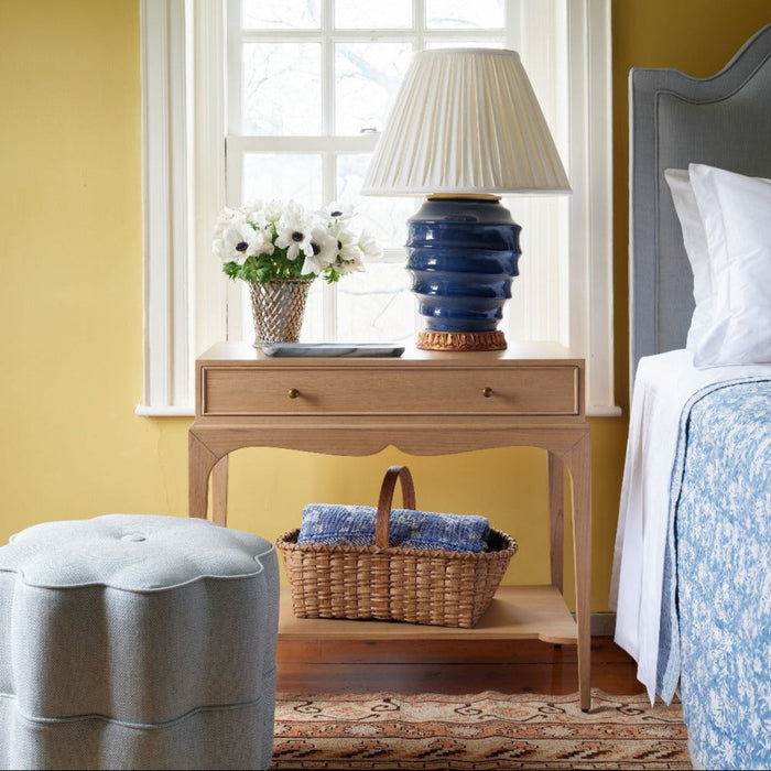 White Box Pleat Linen Lampshade - Lamp Shades - The Well Appointed House