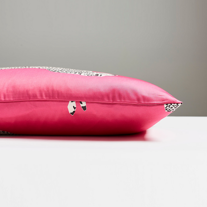 Bubblegum Pink Leaping Cheetah Decorative Lumbar Pillow - The Well Appointed House