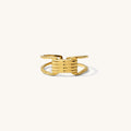 Buckle ring, an adjustable stainless steel statement ring with a buckle motif