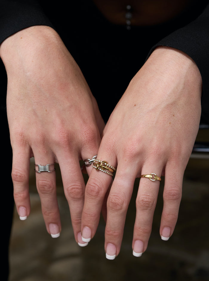 Beads by Tara Buckle ring, a comfortable everyday ring for a minimal stack