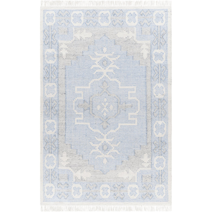 Bursa Blue & Cream Recycled PET Yarn Area Rug - Available in a Variety of Sizes - Rugs - The Well Appointed House