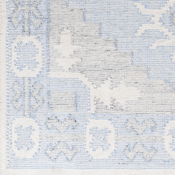 Bursa Blue & Cream Recycled PET Yarn Area Rug - Available in a Variety of Sizes - Rugs - The Well Appointed House