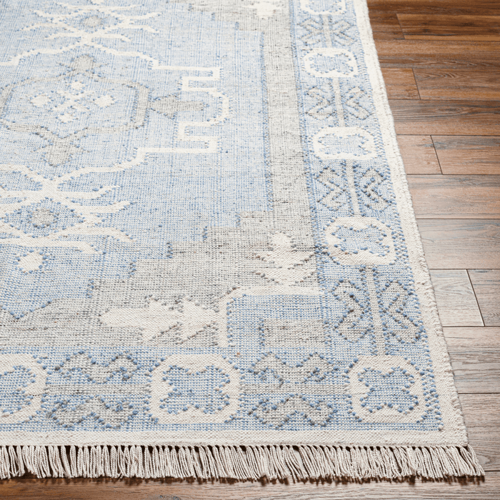 Bursa Blue & Cream Recycled PET Yarn Area Rug - Available in a Variety of Sizes - Rugs - The Well Appointed House