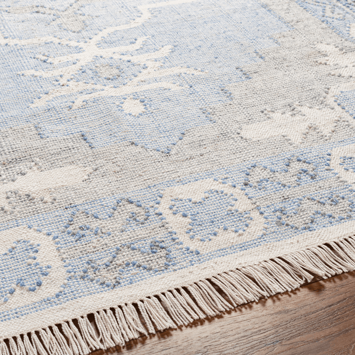 Bursa Blue & Cream Recycled PET Yarn Area Rug - Available in a Variety of Sizes - Rugs - The Well Appointed House