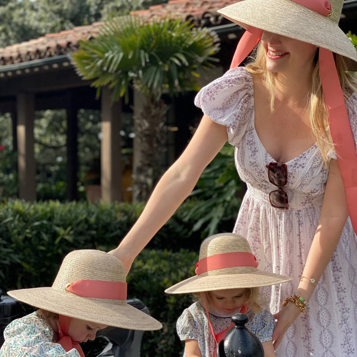Buttercup Little Girl’s Hat - Peachy Pink Grosgrain - The Well Appointed House