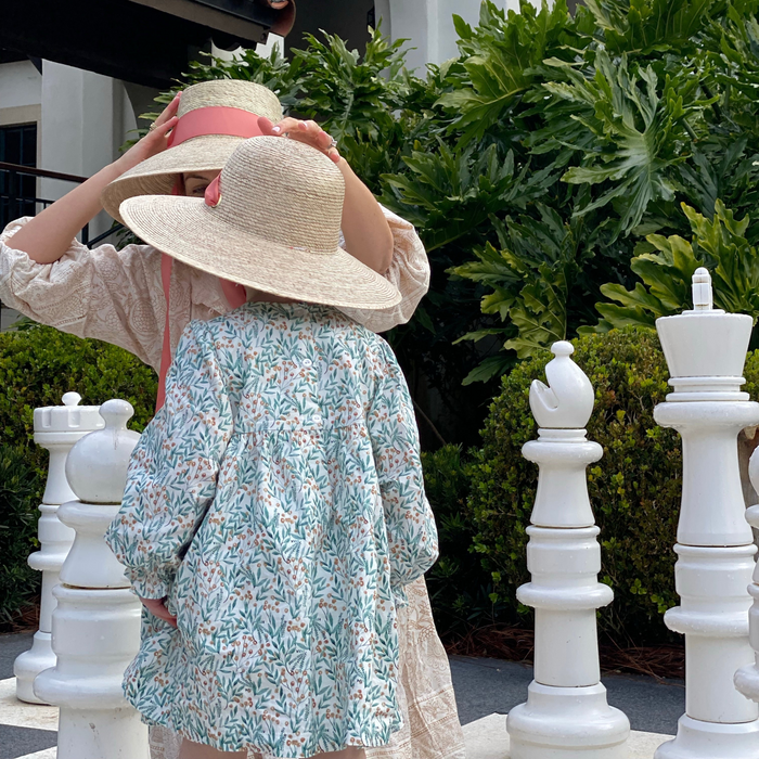 Buttercup Little Girl’s Hat - Peachy Pink Grosgrain - The Well Appointed House
