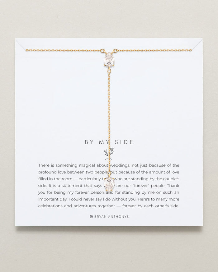 Bryan Anthonys Bridal Collection By My Side Pear Cut Lariat Necklace Gold On Card