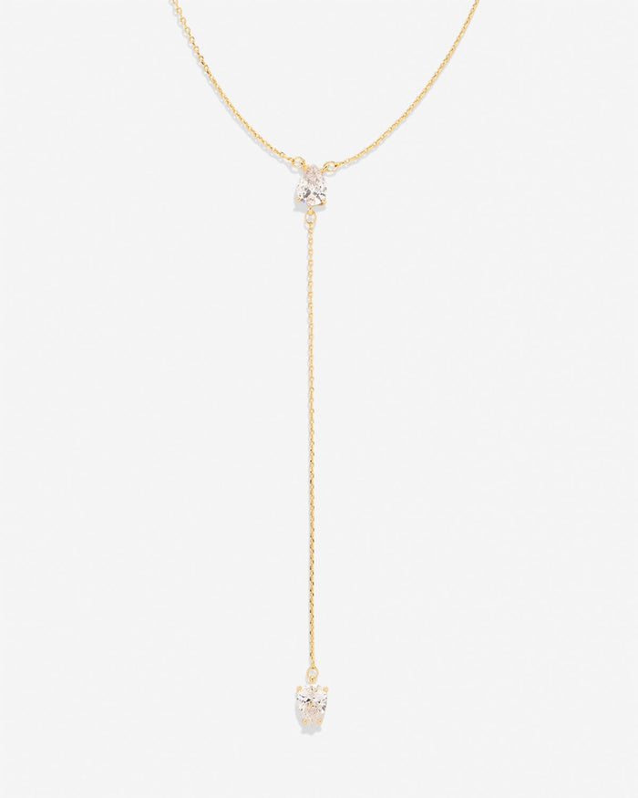 Bryan Anthonys Radiance Collection Pear Cut Lariat Necklace Gold
