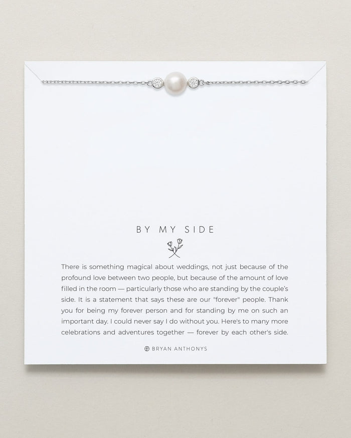 Bryan Anthonys By My Side Pearl Silver Bracelet On Card