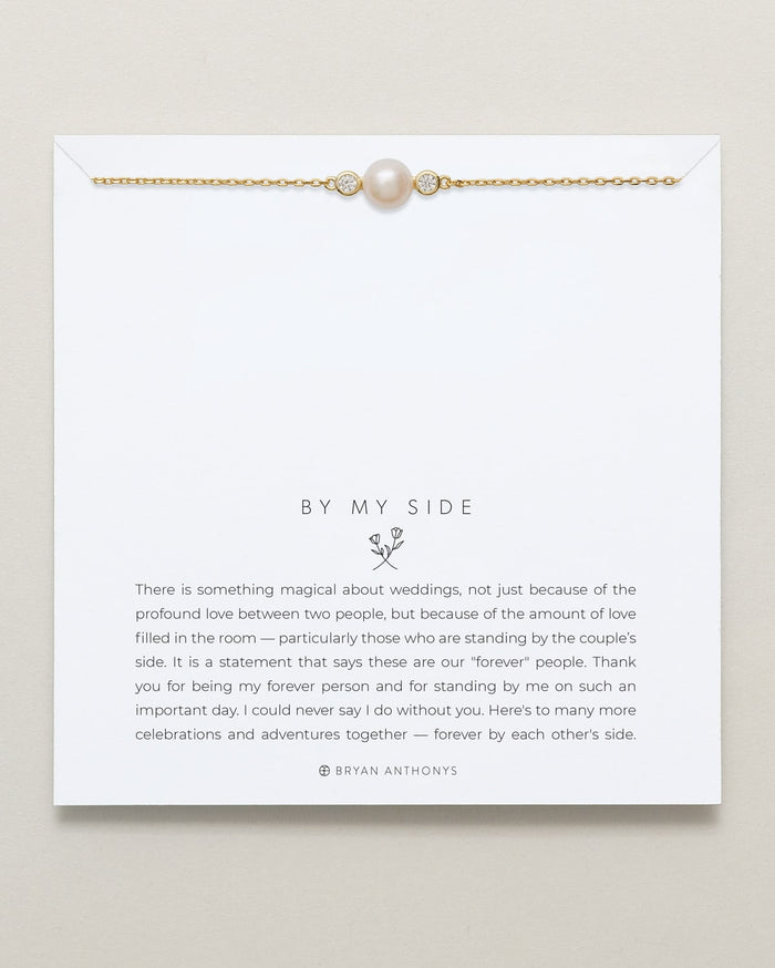 Bryan Anthonys By My Side Pearl Gold Necklace On Card