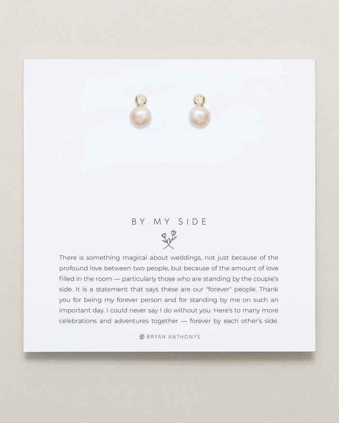 Bryan Anthonys By My Side Pearl Gold Studs On Card