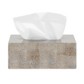 Callas Rectangular Tissue Box Cover in Silver Lacquered Eggshell - The Well Appointed House
