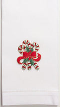 Set of 2 Candy Cane Christmas Hand Towels - Hand Towels -  The Well Appointed House
