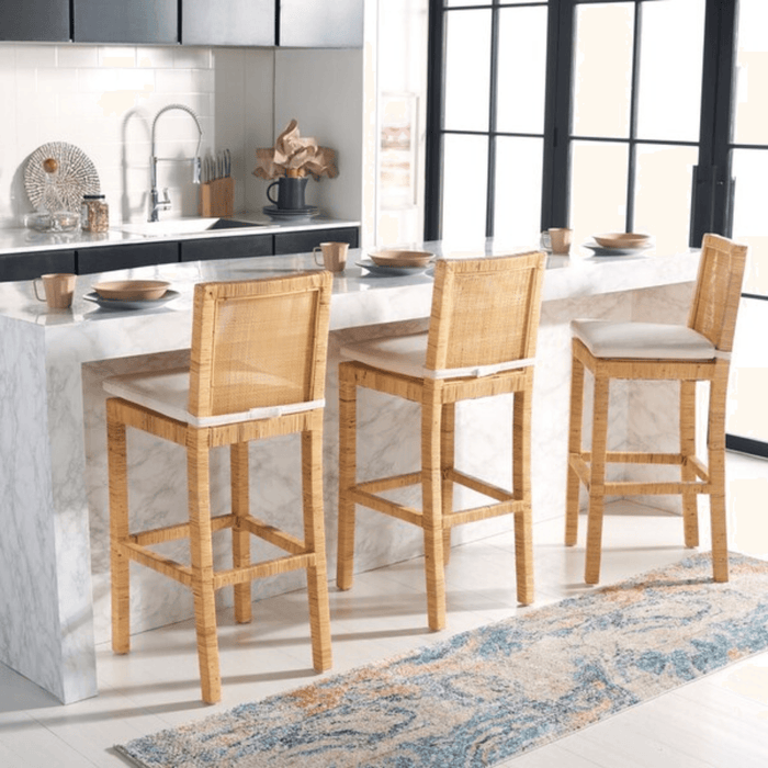 Cane Bar Stool With Cushion - Bar & Counter Stools - The Well Appointed House