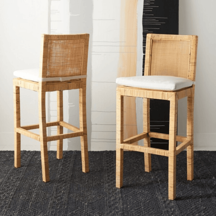 Cane Bar Stool With Cushion - Bar & Counter Stools - The Well Appointed House