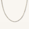 The Carissa tennis necklace with three-prong set crystal stones in gold