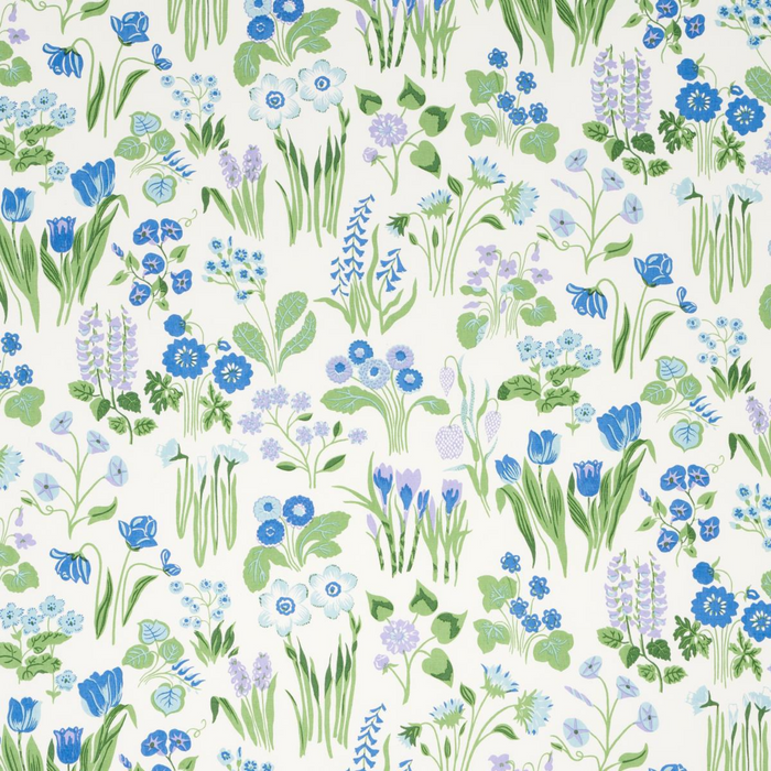 Carly Blue Bell Floral Print Fabric - The Well Appointed House