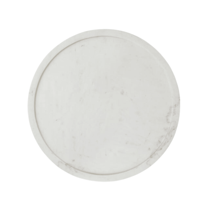Carved White Marble Lazy Susan - Kitchen Accents - The Well Appointed House
