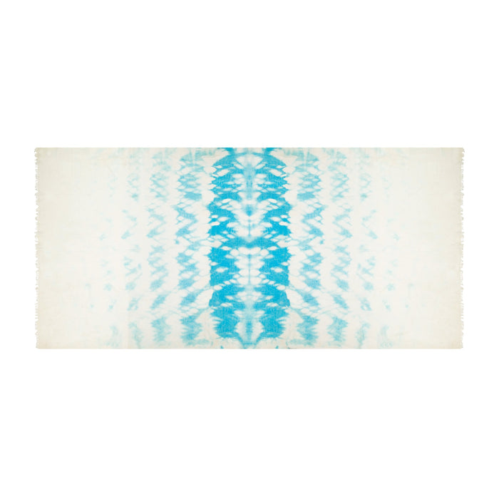 Cashmere Felted Dip Dye Shawl Aqua Seas - The Well Appointed House