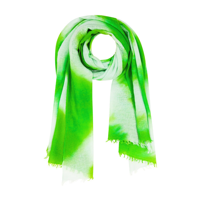 Cashmere Felted Dip Dye Shawl Chartreuse Green - The Well Appointed House
