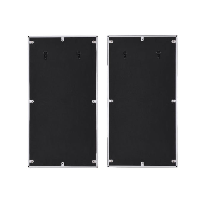 Chafik - Accent Mirror (Set of 2) - Mirrored, Natural Oak & Chrome