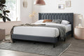 Charcoal Burlap Queen Bed