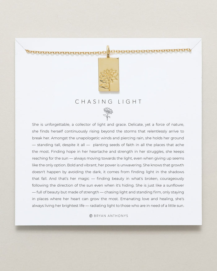 bryan anthonys chasing light sunflower necklace 14k gold