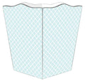 Chelsea Light Blue Decoupage Wastebasket and Optional Tissue Box Cover - Wastebasket Sets - The Well Appointed House
