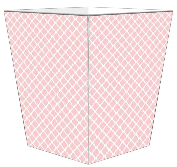 Chelsea Pink Decoupage Wastebasket and Optional Tissue Box Cover - Wastebasket Sets - The Well Appointed House