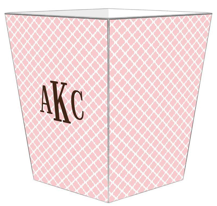 Chelsea Pink Decoupage Wastebasket and Optional Tissue Box Cover - Wastebasket Sets - The Well Appointed House
