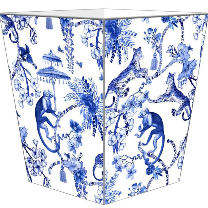 Chic Monkey Wastebasket and Optional Tissue Box Cover - Wastebasket - The Well Appointed House