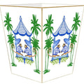 Chic Monkey with Palms Wastepaper Basket and Optional Tissue Box Cover - Wastebasket - The Well Appointed House