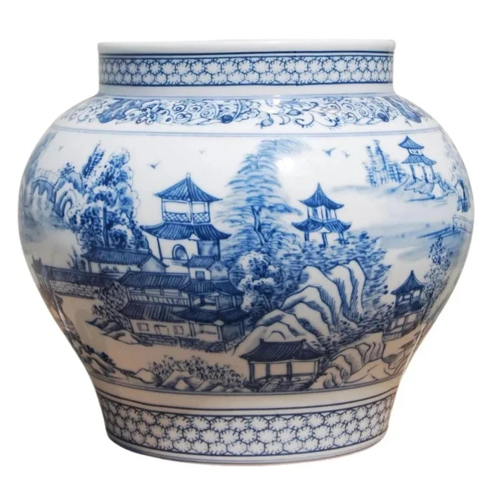 Chinoiserie Porcelain Flower Vase - Vases & Jars - The Well Appointed House