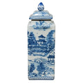 Chinoiserie Porcelain Square Jar - Vases & Jars - The Well Appointed House