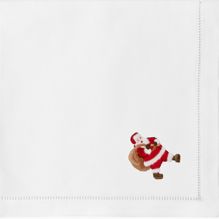 Christmas Santa Dinner Napkin- Set of 4 - Dinner Napkins -  The Well Appointed House