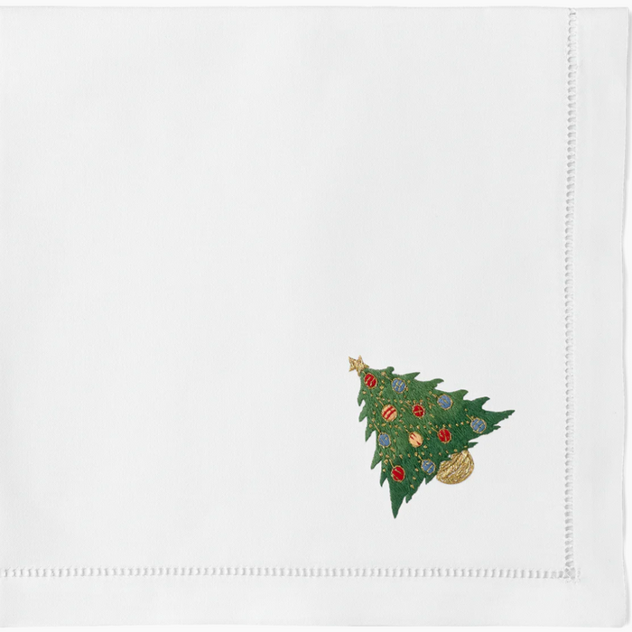 Christmas Tree Design Dinner Napkin Set of 4 - Dinner Napkins -  The Well Appointed House