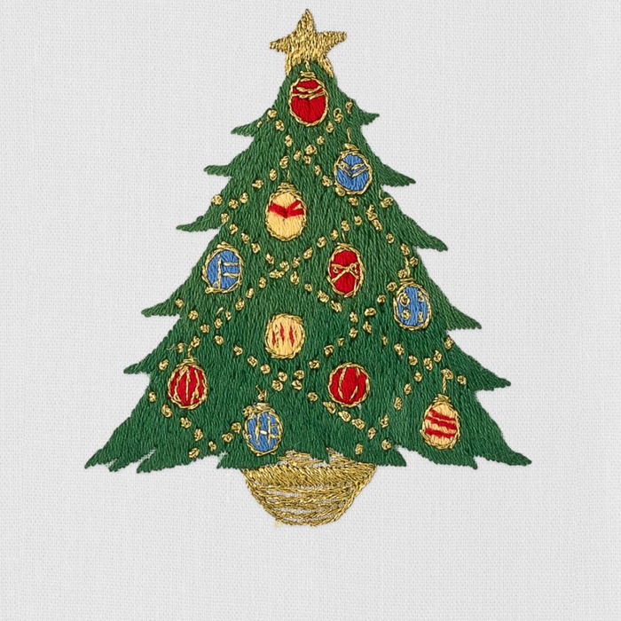 Christmas Tree Design Dinner Napkin Set of 4 - Dinner Napkins -  The Well Appointed House