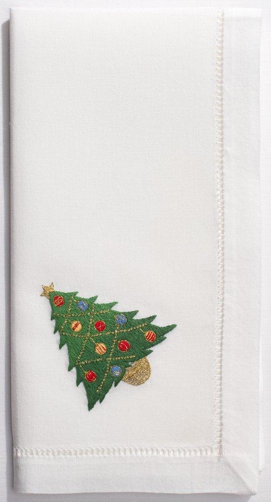 Christmas Tree Design Dinner Napkin Set of 4 - Dinner Napkins -  The Well Appointed House