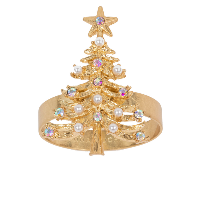 Christmas Tree Skinny Napkin Rings, Set of Four - The Well Appointed House