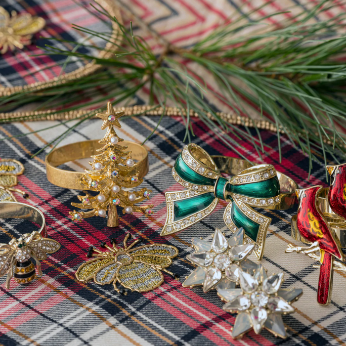 Christmas Tree Skinny Napkin Rings, Set of Four - The Well Appointed House