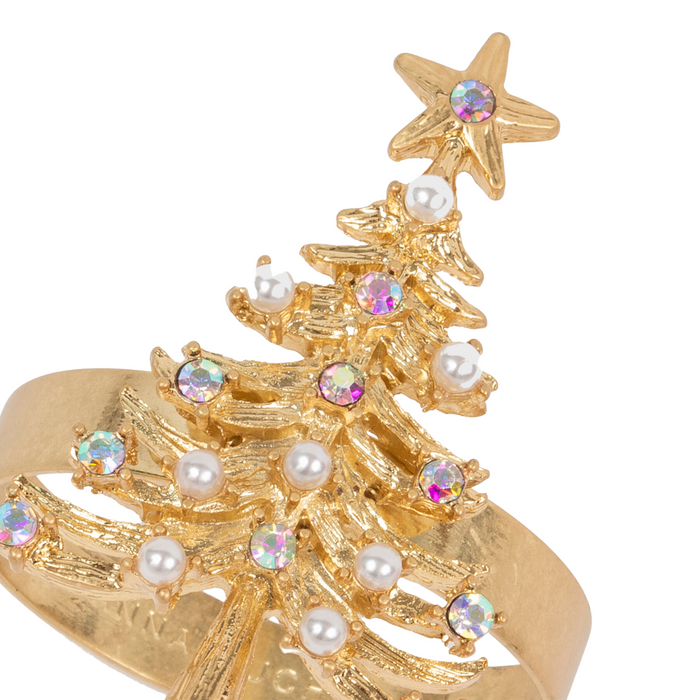 Christmas Tree Skinny Napkin Rings, Set of Four - The Well Appointed House