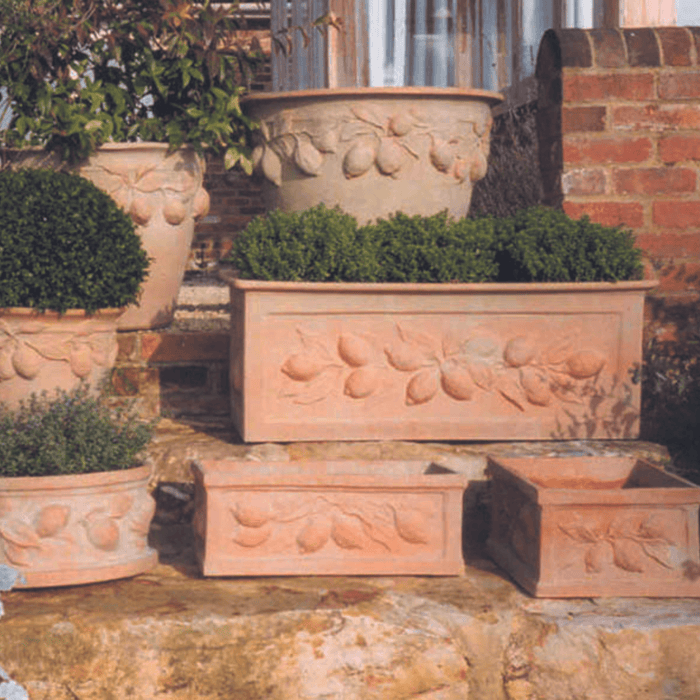 Citrus Lemon Design Garden Pot in Terracotta Finish - Outdoor Planters - The Well Appointed House